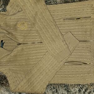 Ralph Lauren Cable Knit Cardigan - Tan
